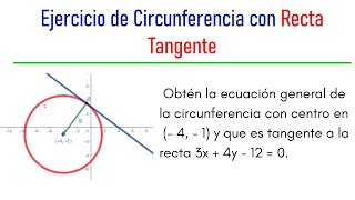 4 Ejemplo de Circunferencia con Recta tangente [upl. by Randi]