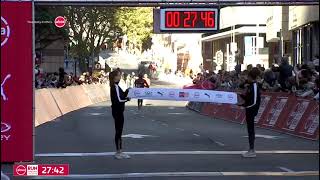 Absa Run Your City Cape Town 10K finish  Vincent Langat and Elroy Gelant go sub 28mins [upl. by Kasevich]