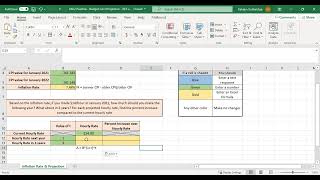 MAT144 Example of Inflation Rate and Projection in Excel [upl. by Dieter559]