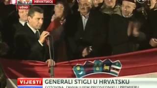 Doček Generala  Ante Gotovina i Mladen Markač Trg bana Jelačića 16112012 [upl. by Drazze]