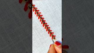 Easy and beautiful needle work for beginners  pearl embroidery hand embroidery shorts embroidery [upl. by Steve]