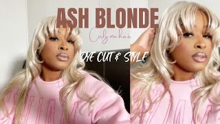 ASH BLONDE WIG INSTALL ft Curlyme Hair  DYE CUT amp STYLE [upl. by Francene284]