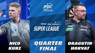 Nico Kurz vs Dragutin Horvat  Full QuarterFinal  PDC Europe Super League 2023 [upl. by Bartosch301]