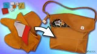 Damen Handtasche  Leder Upcycling mit Nähanleitung  DIY Umhängetasche [upl. by Rimidalg]