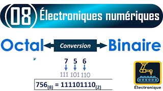 Convertir un nombre octal en binaire et un nombre binaire en octal Darija [upl. by Annonyw]