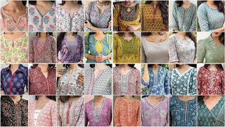 Simple Or Stylish Printed Kurti Neck Design Ideas 2023 [upl. by Kaliski]