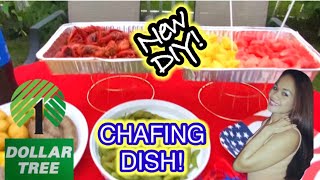 CHAFING DISH BUFFET DIY  CHEAP CHAFING FOOD DISPLAY  DOLLAR TREE DIY  GREAT FOR ANY OCCASION [upl. by Lezned]