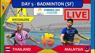 THAILAND 🇹🇭 vs MALAYSIA 🇲🇾 LIVE Cambodia 2023 SEAG 东运会 Badminton SFs  Darence Chan Watchalong [upl. by Naziaf]