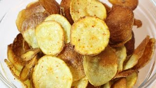 Rezept KARTOFFELCHIPS einfach selber machen  DIYCHIPS OHNE FRITEUSE [upl. by Leoine]