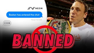 Joey Chestnut BANNED From Nathans Hot Dog Eating Contest   Boston Has Entered The Chat [upl. by Barron]