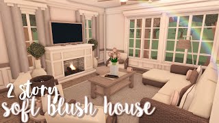 2 story soft blush home ♡  bloxburg speedbuild  luminto [upl. by Cato]