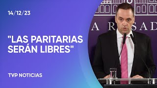 El vocero presidencial aseguró que quotlas paritarias serán libresquot [upl. by Ennazus]