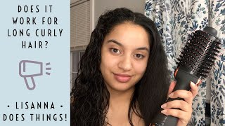 FOXYBAE BLOWOUT DRYER BRUSH REVIEW FOR LONG CURLY HAIR AT HOME [upl. by Hubing]