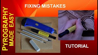 Wood Burning  Fixing Mistakes amp Hiding Grain Lines  pyrography tutorial [upl. by Annasoh]