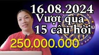 AI LÀ TRIỆU PHÚ MỚI NHẤT 16082024  Vượt qua câu 15 đầy may mắn  GAME HAY TRÍ TUỆ [upl. by Hana]