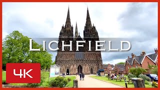 Lichfield Staffordshire England 4K video showing the cathedral town and park [upl. by Elfie]