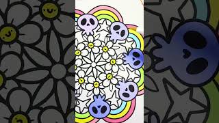 Rainbow FallOWeen mandala alcoholmarkers coloring colorful coloringpage [upl. by Avid]