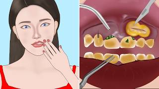 ASMR Best Treatment for Tooth Abscess  Dental Care animation [upl. by Ahsikit829]