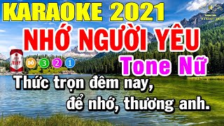 Nhớ Người Yêu Karaoke Tone Nữ Nhạc Sống  Trọng Hiếu [upl. by Aible922]