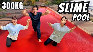 MAKING 300 KILOS OF SLIME POOL WITH MY BROTHER amp SISTER  Rimorav Vlogs [upl. by Lambard]