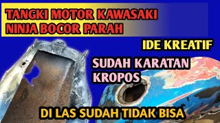 Cara Mengatasi Tangki Motor yang sudah kropos parah jadi baru lagi [upl. by Ailiec]