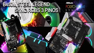 Como sincronizar LEDS RGB da B450M STEEL LEGEND com os LEDS RGB do gabinete pelo conector 3 pinos [upl. by Aroled]