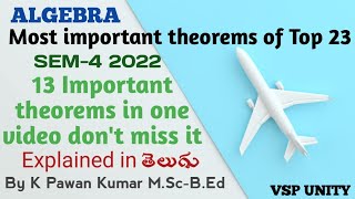 Most important theorems from top 23 of algebra  SEM4  vsp unity  ou  ku  pu  tu  mgu [upl. by Geiger125]