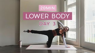 Day 3  1 Month Pilates Plan  20MIN thigh amp booty Pilates  tone amp lengthen [upl. by Llehcsreh]