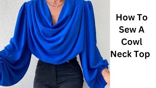 How to make Cowl neck top cowlneck diy diycraft [upl. by Sheeb466]