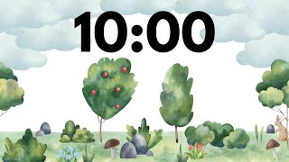 10 Minute Visual Timer Ten Frame Cute Calm Woodland Nature Simple [upl. by Eremihc]