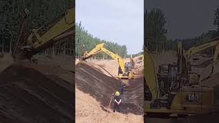 Drainage channel excavation process with the large excavator [upl. by Bertero]