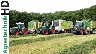 Lohnunternehmen Jumpers im Einsatz mit Fendt Traktoren  Claas Jaguar 980  Grassilage [upl. by Etnwahs]