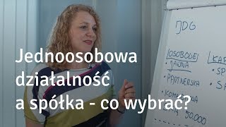 Jednoosobowa działalność a spółka  co wybrać QampA [upl. by Yelsehc750]