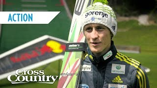 Matjaz Klemenjic in Red Bull ski jump stunt [upl. by Stillas]