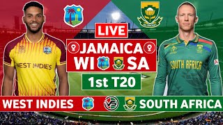 West Indies vs South Africa 1st T20 Live Scores  WI vs SA 1st T20 Live Scores amp Commentary [upl. by Brout]