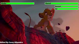 The Lion King 1994 Hyenas Chasing Simba with healthbars [upl. by Yhtomot426]