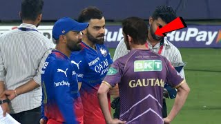 Nail biting interaction between Virat Kohli and Gautam Gambhir nobody came to stop in RCB vs KKR IPL [upl. by Adniral58]