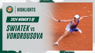 Swiatek vs Vondrousova Quarterfinal Highlights  RolandGarros 2024 [upl. by Elconin81]