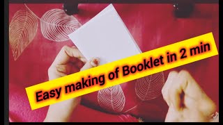 Easy making of Booklet in 2 min🔥🔥 booklet [upl. by Brockie]