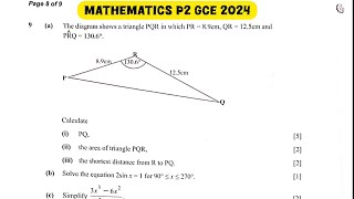 Trigonometry 2024 GCE Mathematics Paper 2 2024gce [upl. by Gardie]