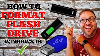 How to Format a Flash Drive Windows 10  USB Thumb Drive  FAT32 [upl. by Aderf]