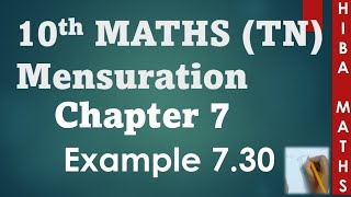 10th maths chapter 7 mensuration example 730 tn samacheer hiba maths [upl. by Maryly]