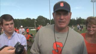 Training Camp Day 8 Coach Shafer Press Conference  Syracuse Football [upl. by Hassadah]