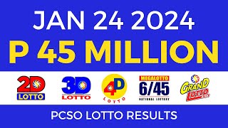 Lotto Result January 24 2024 9pm PCSO [upl. by Garrard]