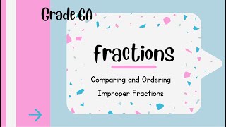 Math Fractions Comparing and Ordering Improper fractions Grade 6A [upl. by Ielerol]