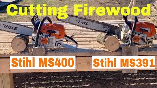 Stihl MS400 vs Stihl MS391  Bucking Firewood 38 [upl. by Meridith]