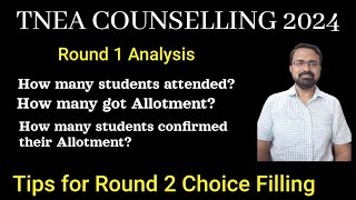 How many students filled choices amp got allotments  TNEA 2024 Round 1 Important analysis [upl. by Stenger531]