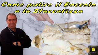 Baccalà o Stoccafisso come pulire togliere la pelle e spinare in modo facile e veloce [upl. by Reube]