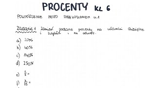 Procenty  klasa 6  GWO  Matematyka z plusem  sprawdzian  pdf w opisie [upl. by Ender623]