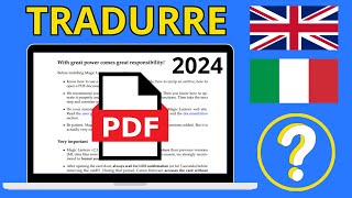 Tradurre pdf online gratis senza programmi 2024 [upl. by Idou744]